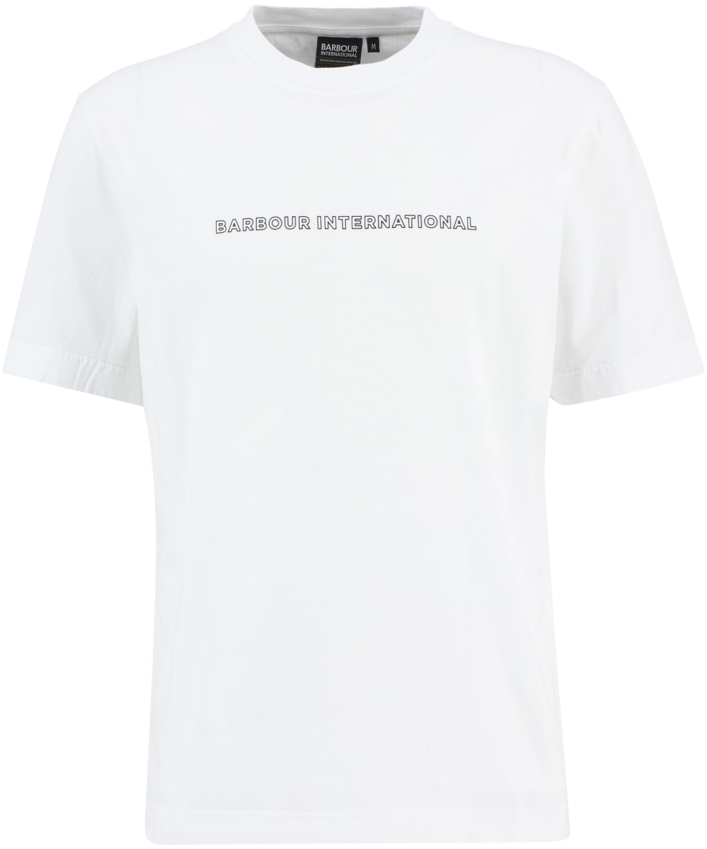Men's Barbour International Outline Motor Graphic T-Shirt - White