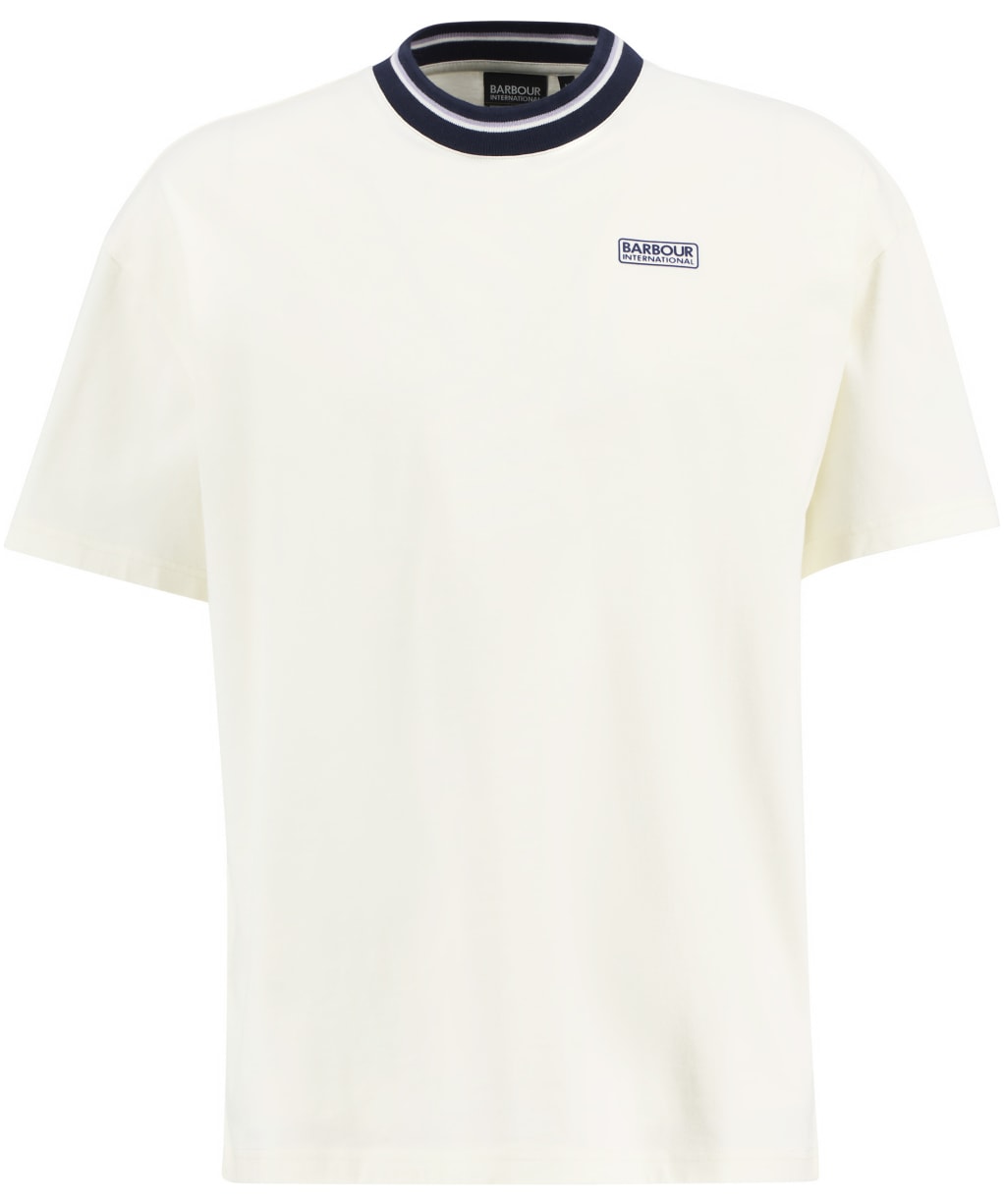 Men's Barbour International Oversized Taley Tipped T-Shirt - Whisper White