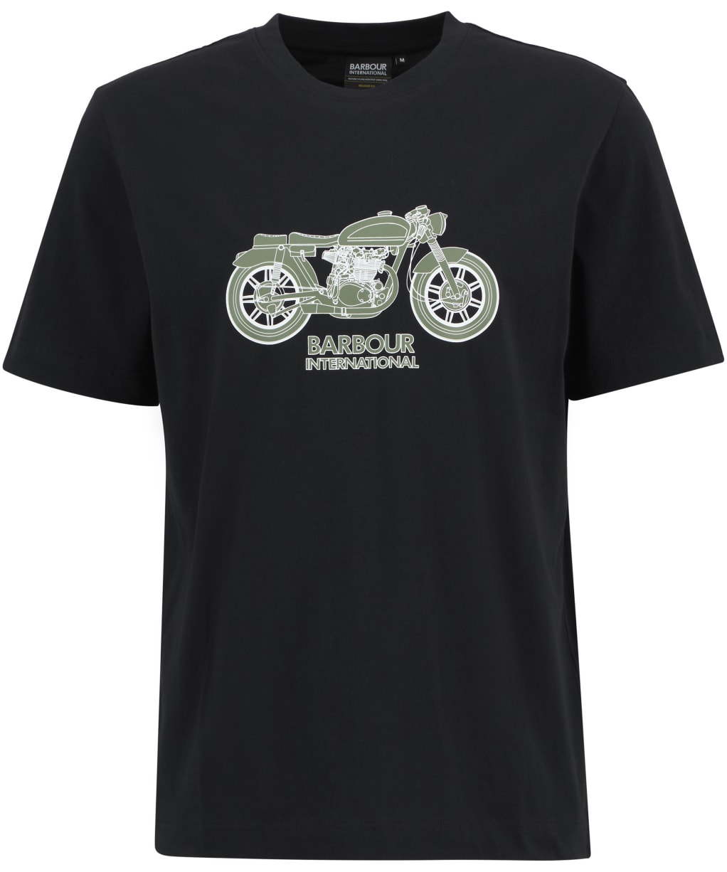 Men's Barbour International Piston Graphic  T-Shirt - Black