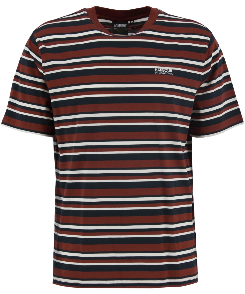 Men's Barbour International Burnwood Stripe T-Shirt - Burnt Henna