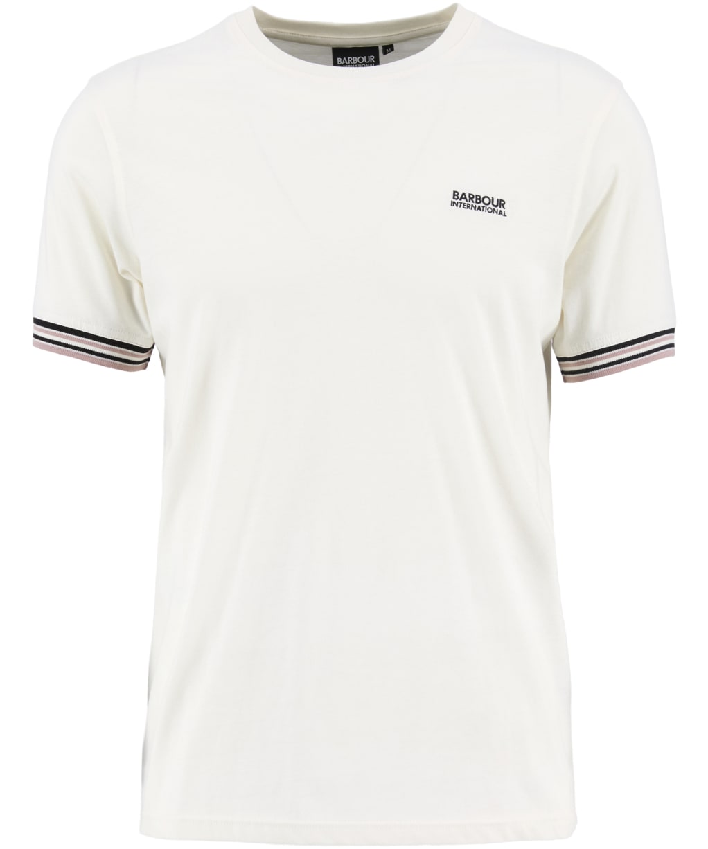 Men's Barbour International Burnwood Tipped Cuff T-Shirt - Whisper White
