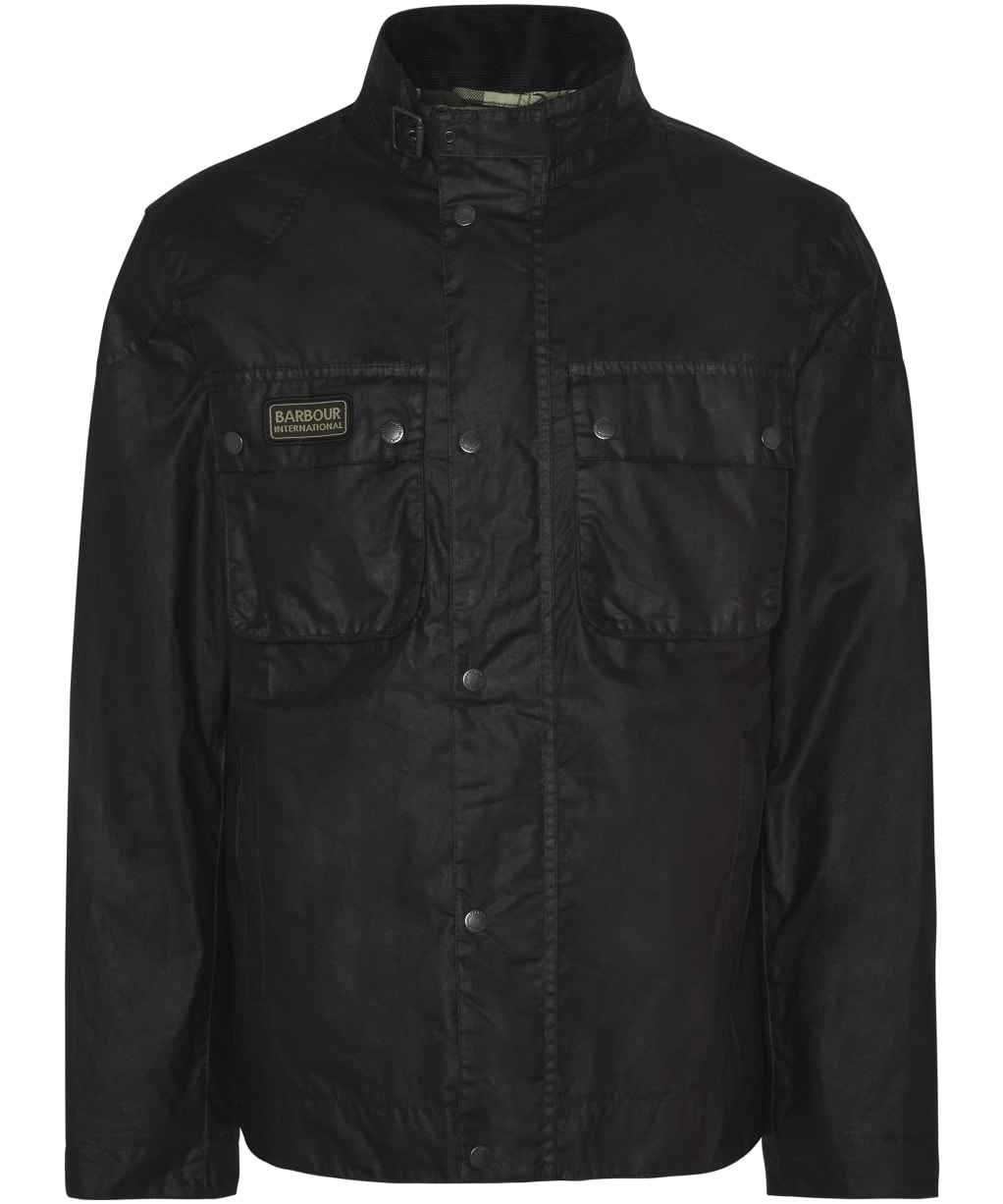Men's Barbour International Merton Waxed Jacket - Black