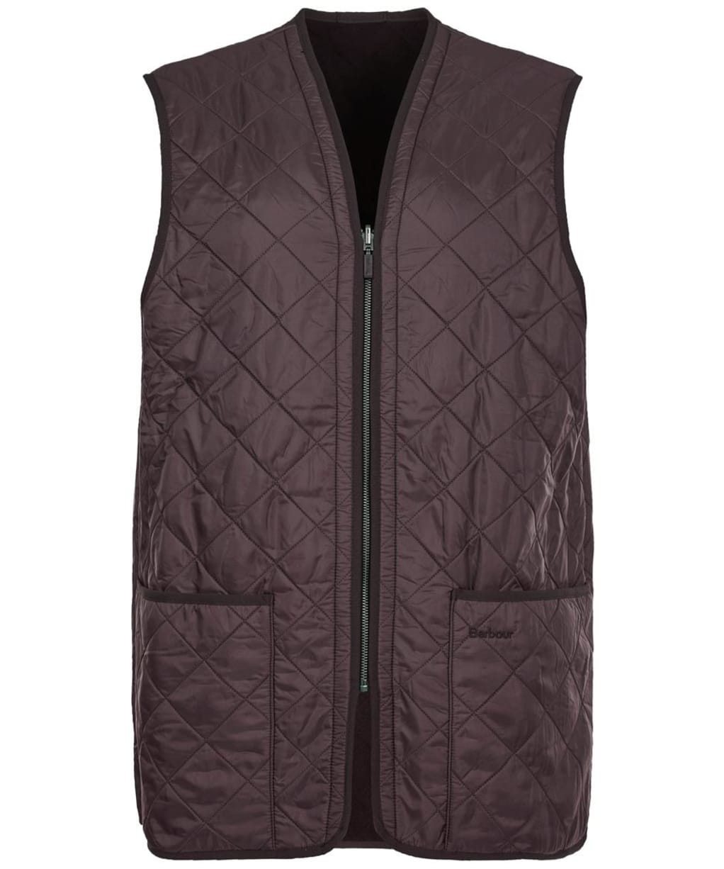 Men's Barbour Polarquilt Waistcoat / Zip-In Liner - Dark Brown