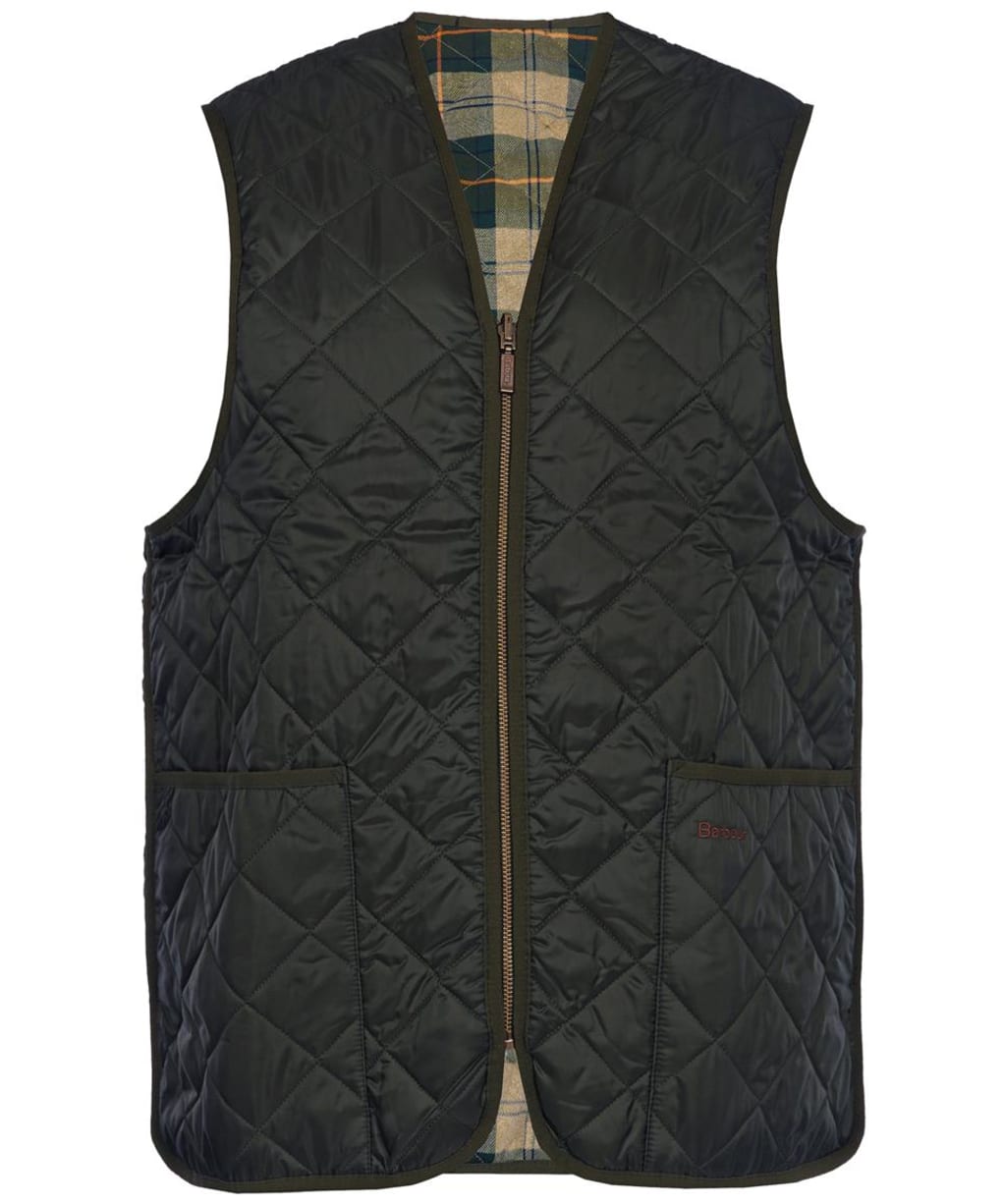 Men's Barbour Quilted Waistcoat / Zip-in Liner - Olive