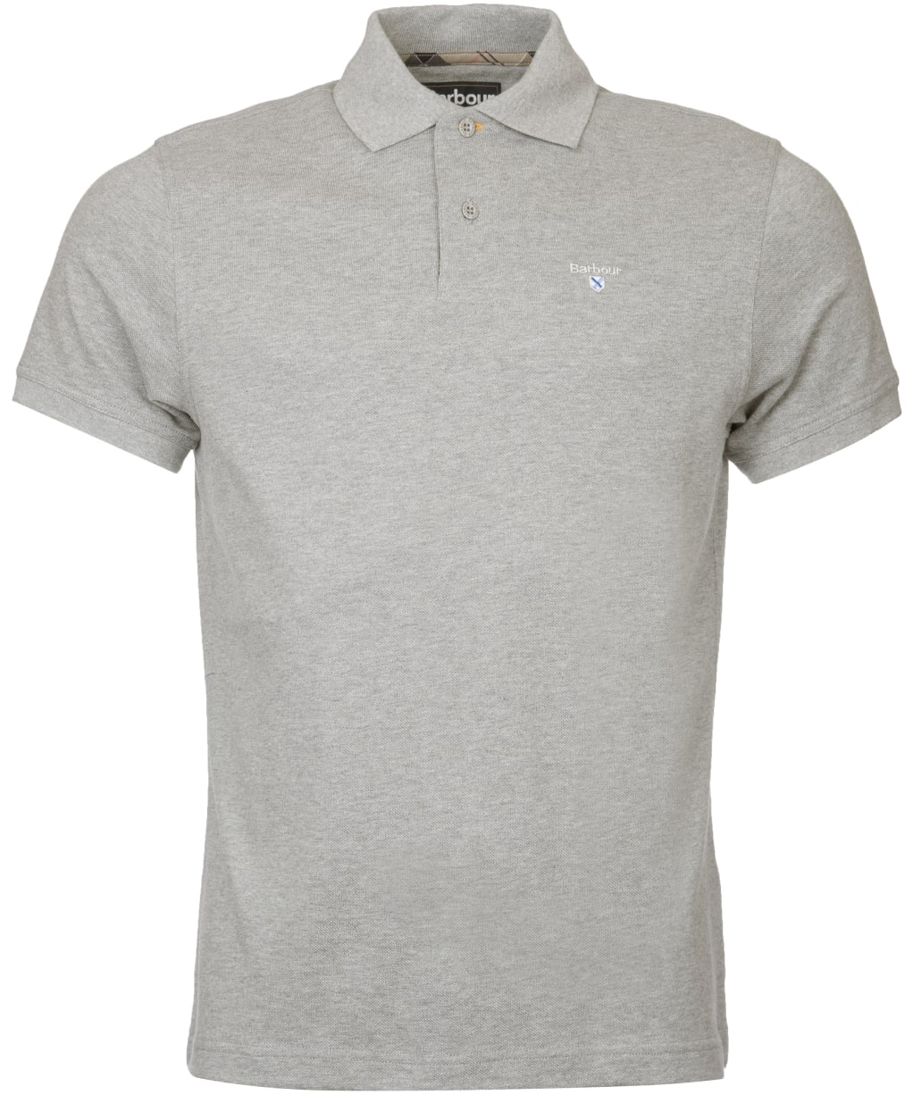 Men's Barbour Tartan Pique Polo Shirt - New Grey Marl