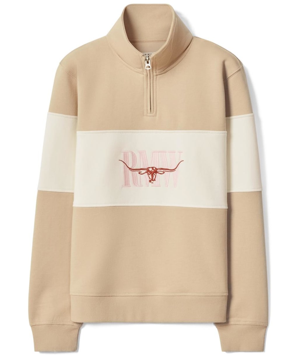 Women's R.M. Williams Trickett Quarter Zip Panel Sweatshirt - Sand