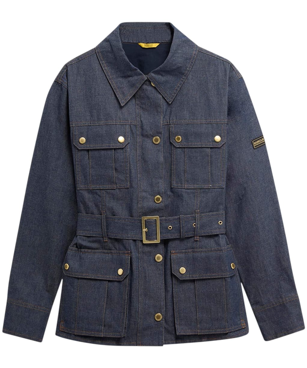 Women's Barbour International Denim Dry Wax Casual Jacket - Dark Blue Wash
