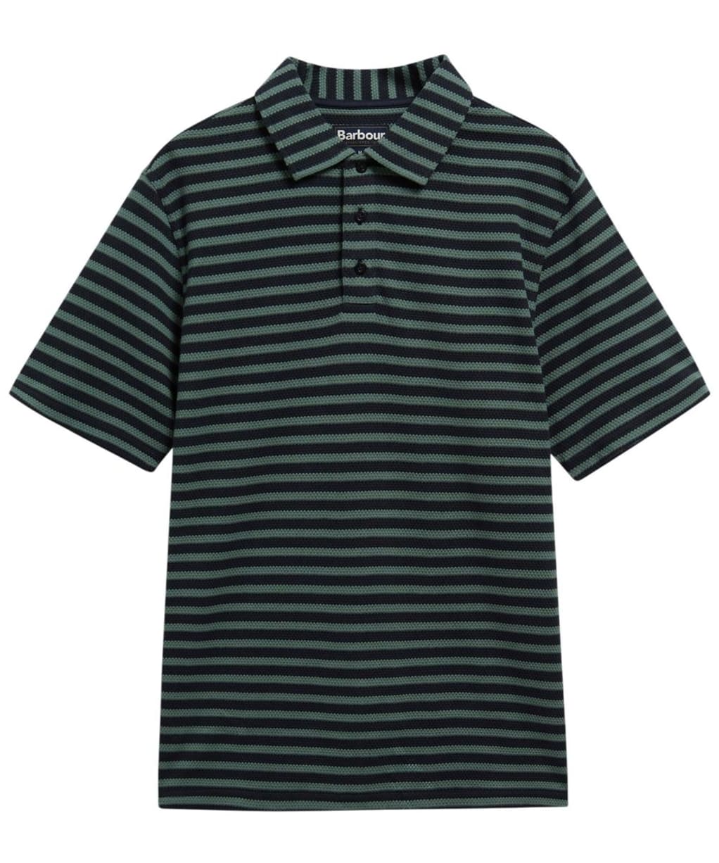 Men's Barbour Farlam Striped Tailored Polo Shirt - Navy