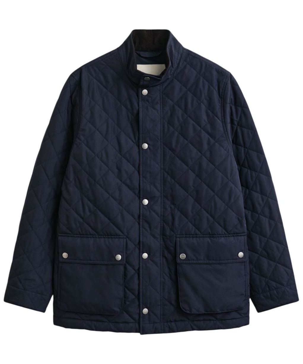  Men's GANT Classic Quilted Mid Jacket - Evening Blue