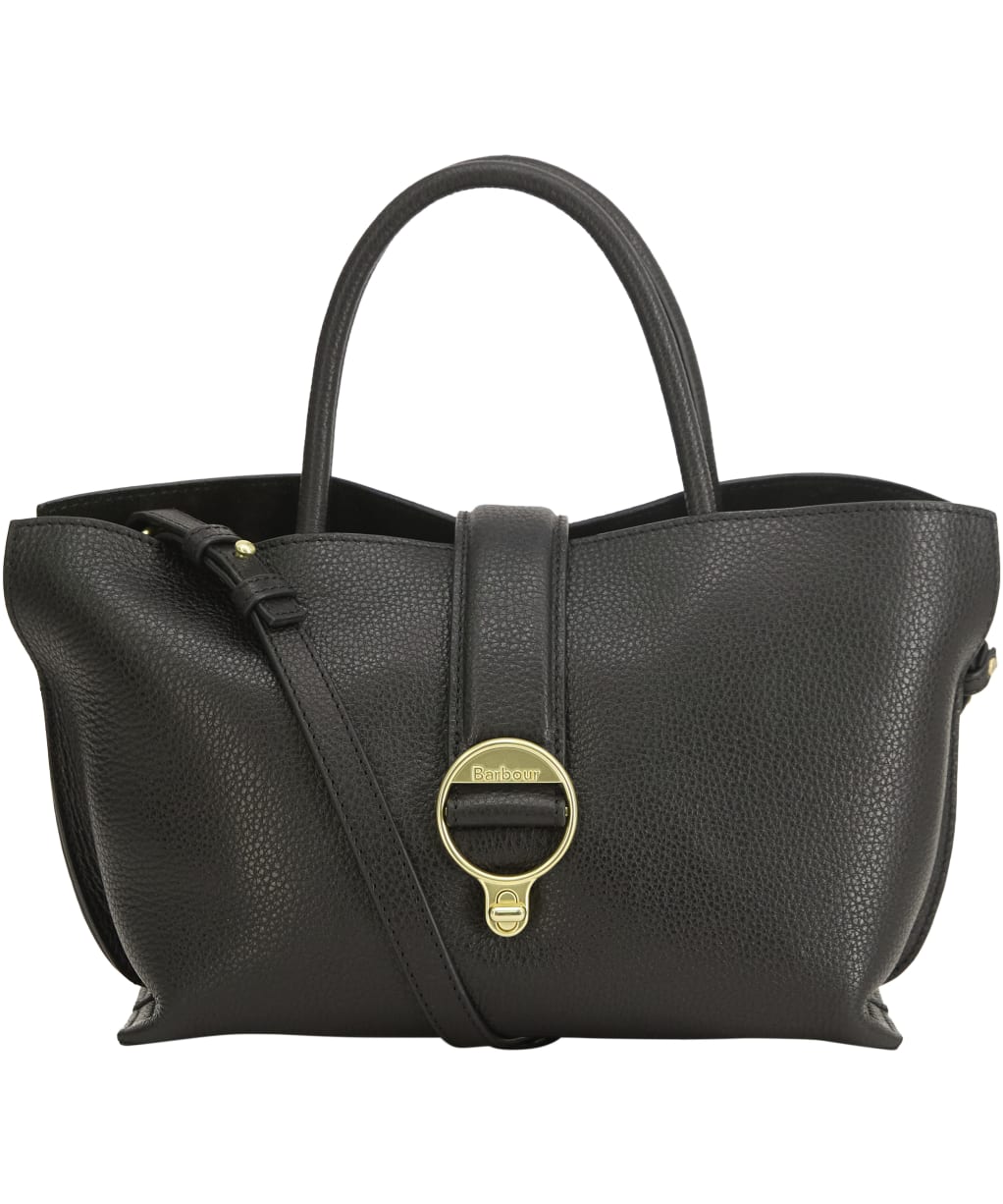 Women's Barbour Alder Mini Leather Tote Bag - Black