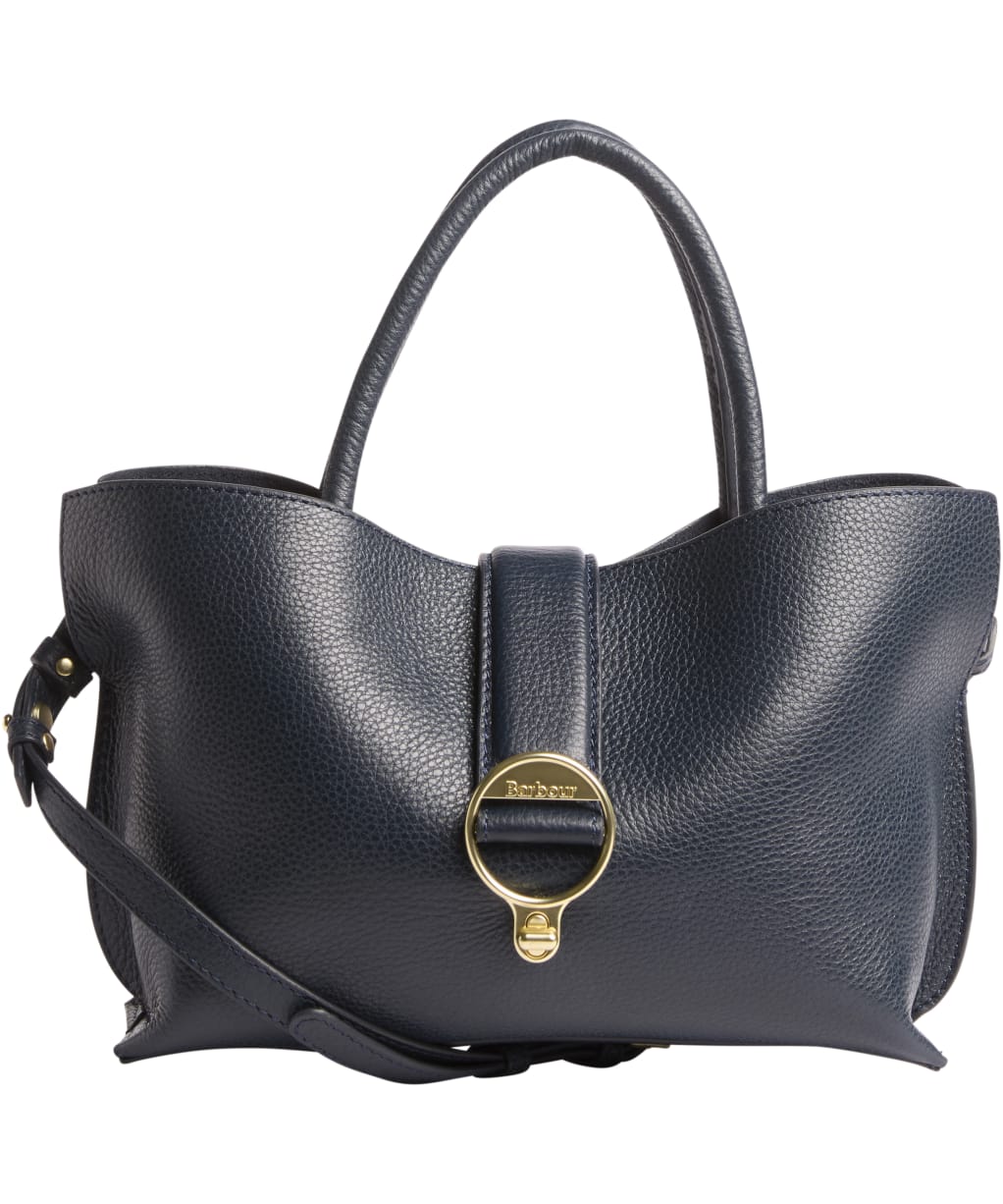 Women's Barbour Alder Mini Leather Tote Bag - Navy