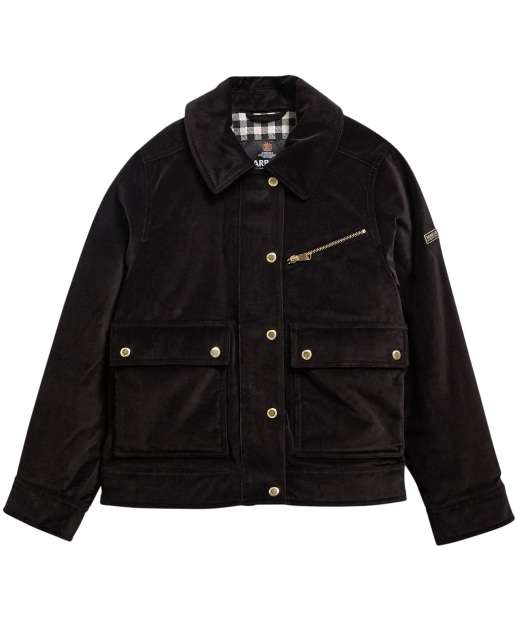 Women's Barbour International Hanson Velvet Casual Jacket - Black