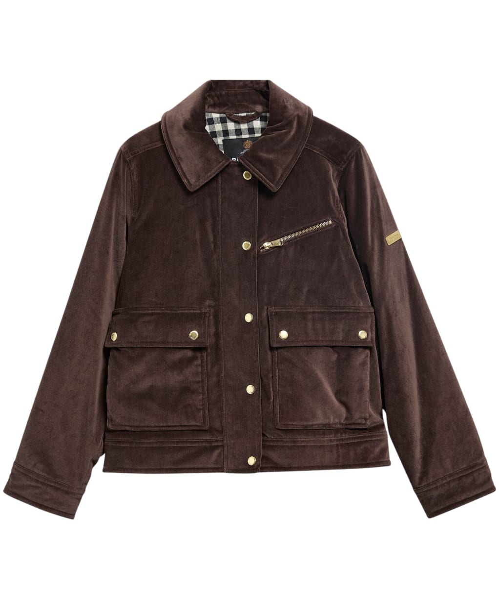 Women's Barbour International Hanson Velvet Casual Jacket - Truffle
