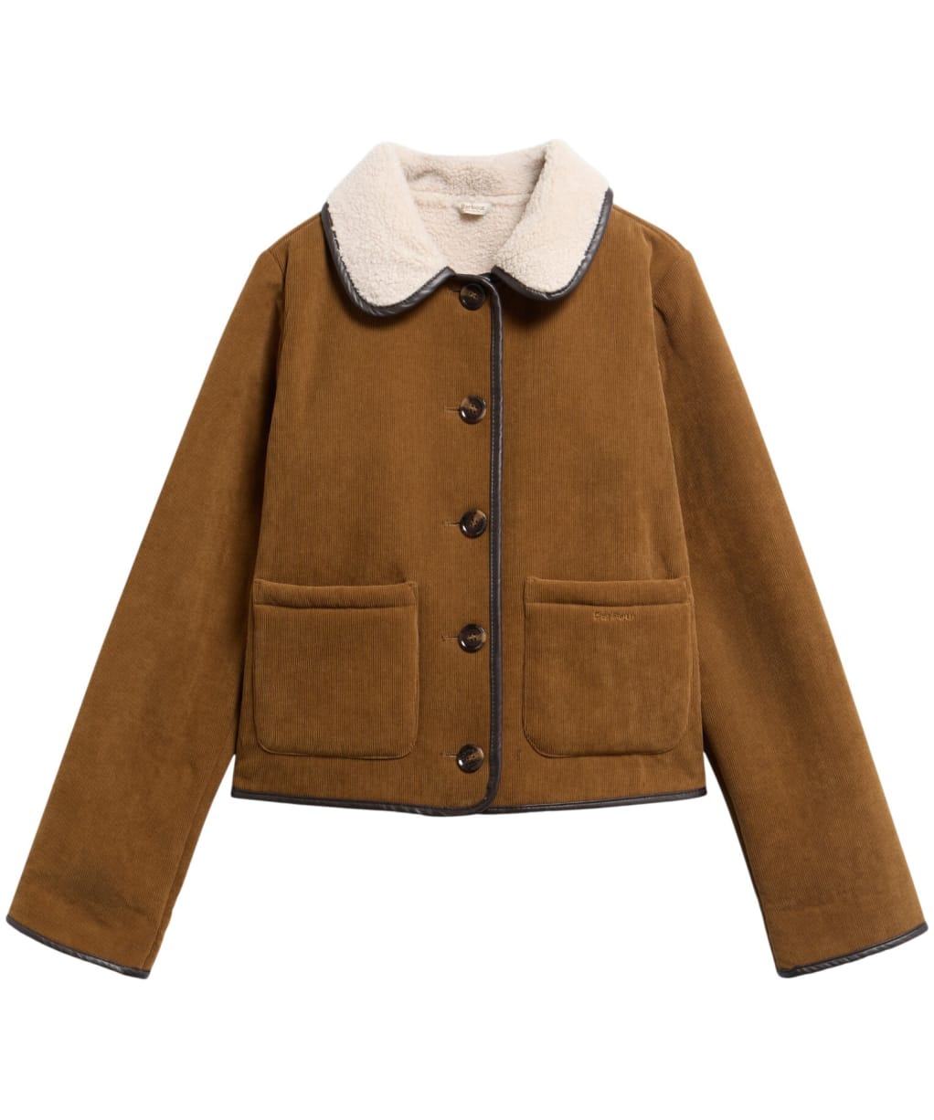 Women's Barbour Penny Fleece Casual Jacket - Tan / Ecru