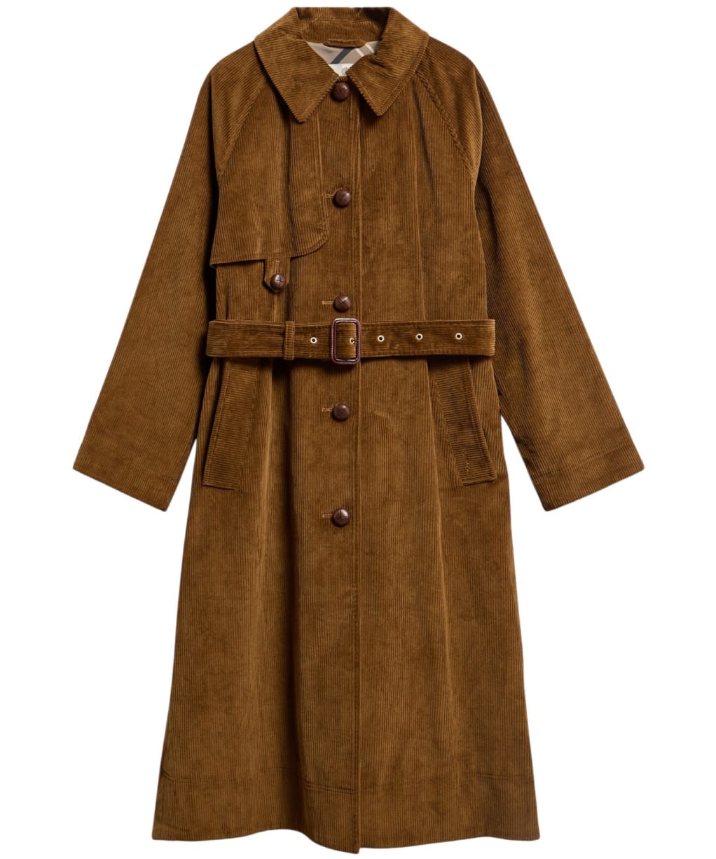 Women's Barbour Antonella Cord Trench Casual Jacket - TAN/BIRCHWOOD D