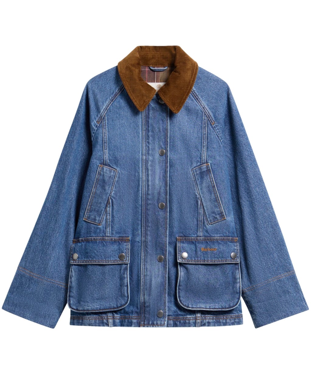 Women's Barbour Denim Modern Beadnell Casual Jacket - Mid Blue Denim / Classic