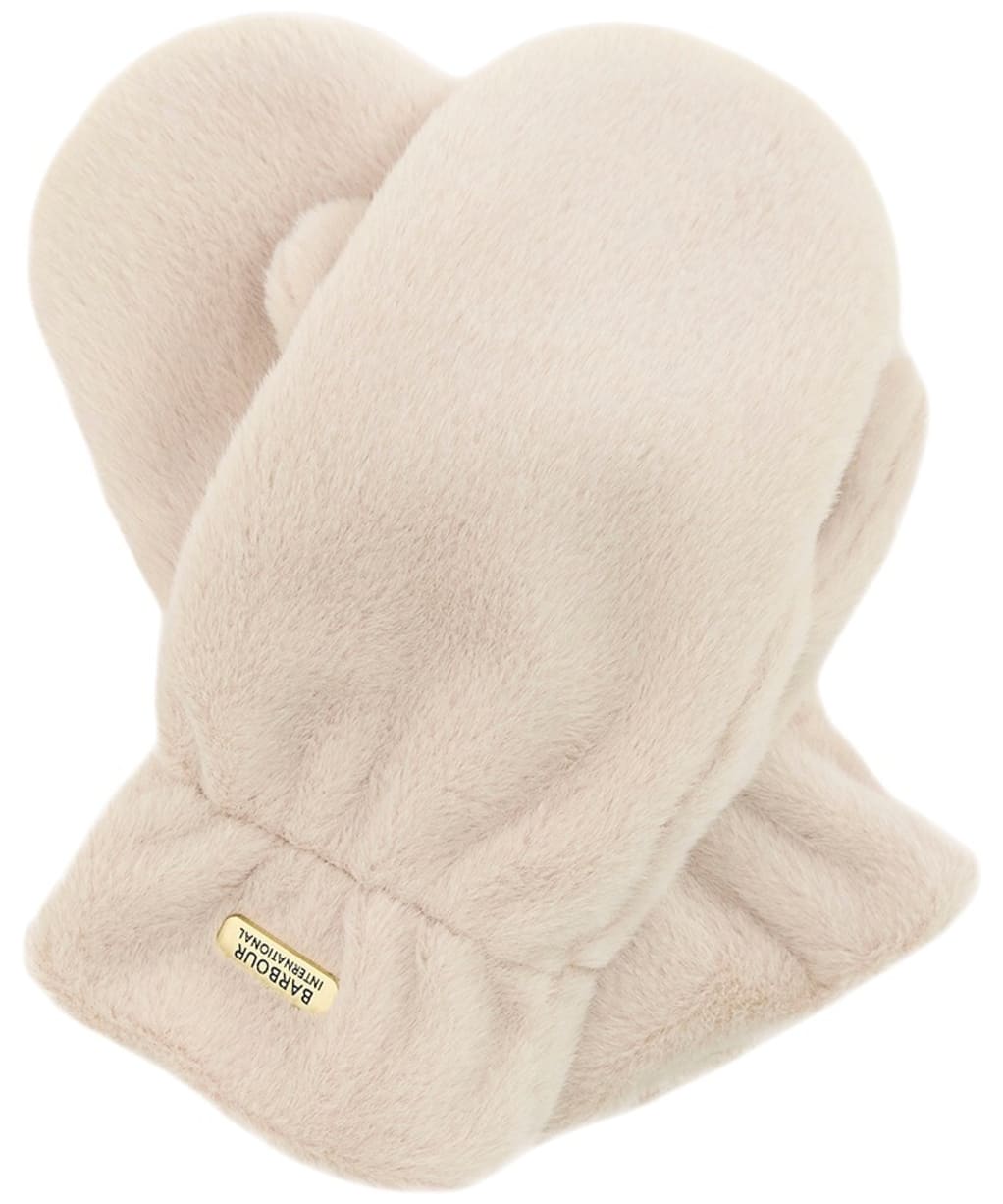 Women's Barbour International Cyrus Faux Fur Mitts - Nutmeg