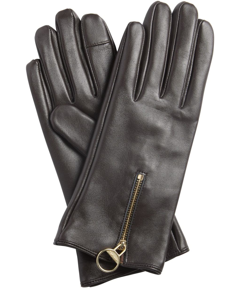 Women's Barbour Arlene Leather Gloves - BROWN/MUTED