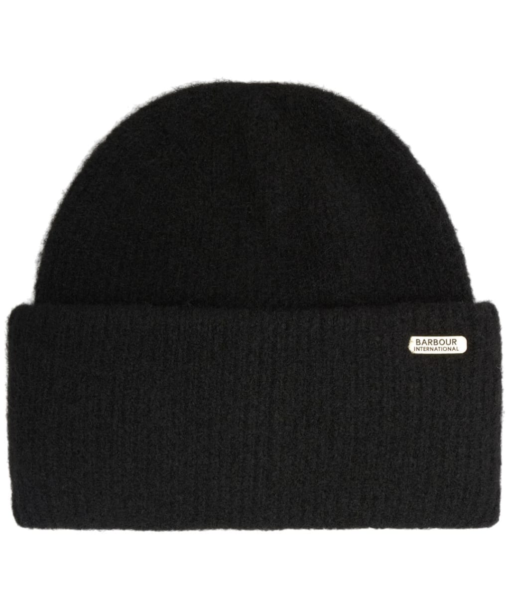 Women's Barbour International Kemora Knitted Beanie Hat - Black