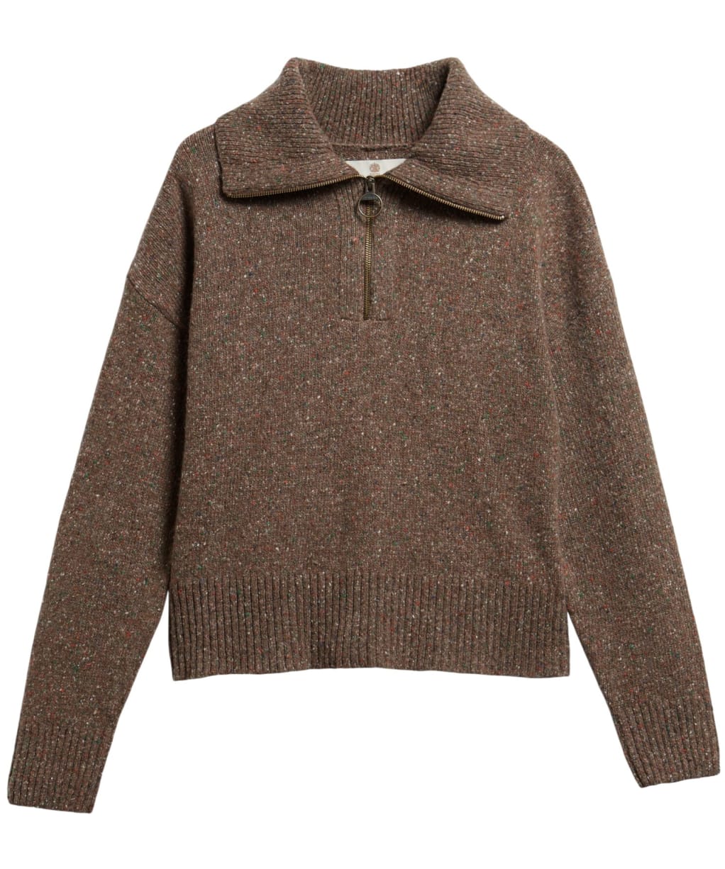 Women's Barbour Lavensdale Half Zip Knitted Jumper - DEEP CAMEL