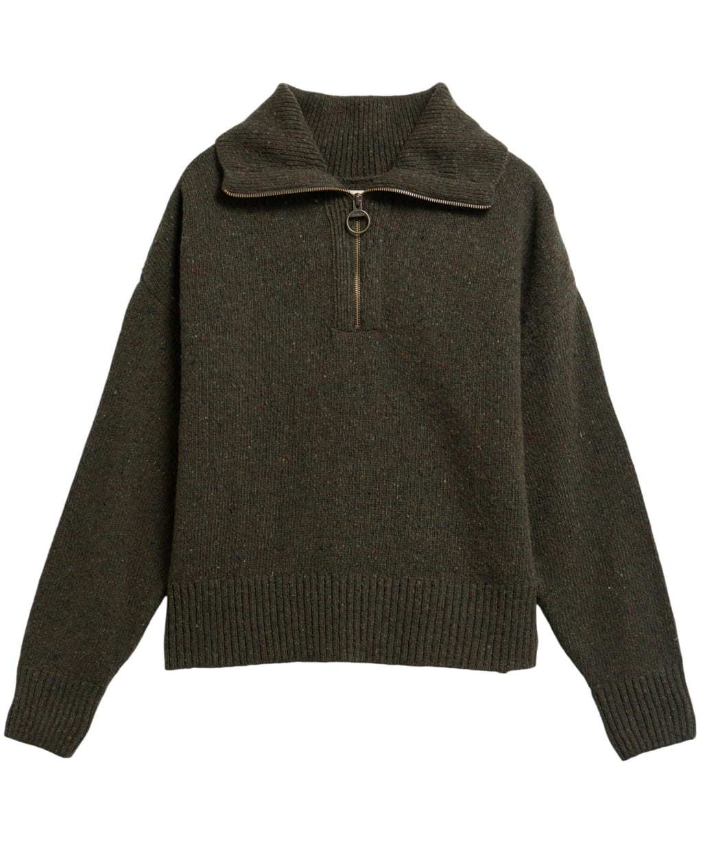 Women's Barbour Lavensdale Half Zip Knitted Jumper - Olive