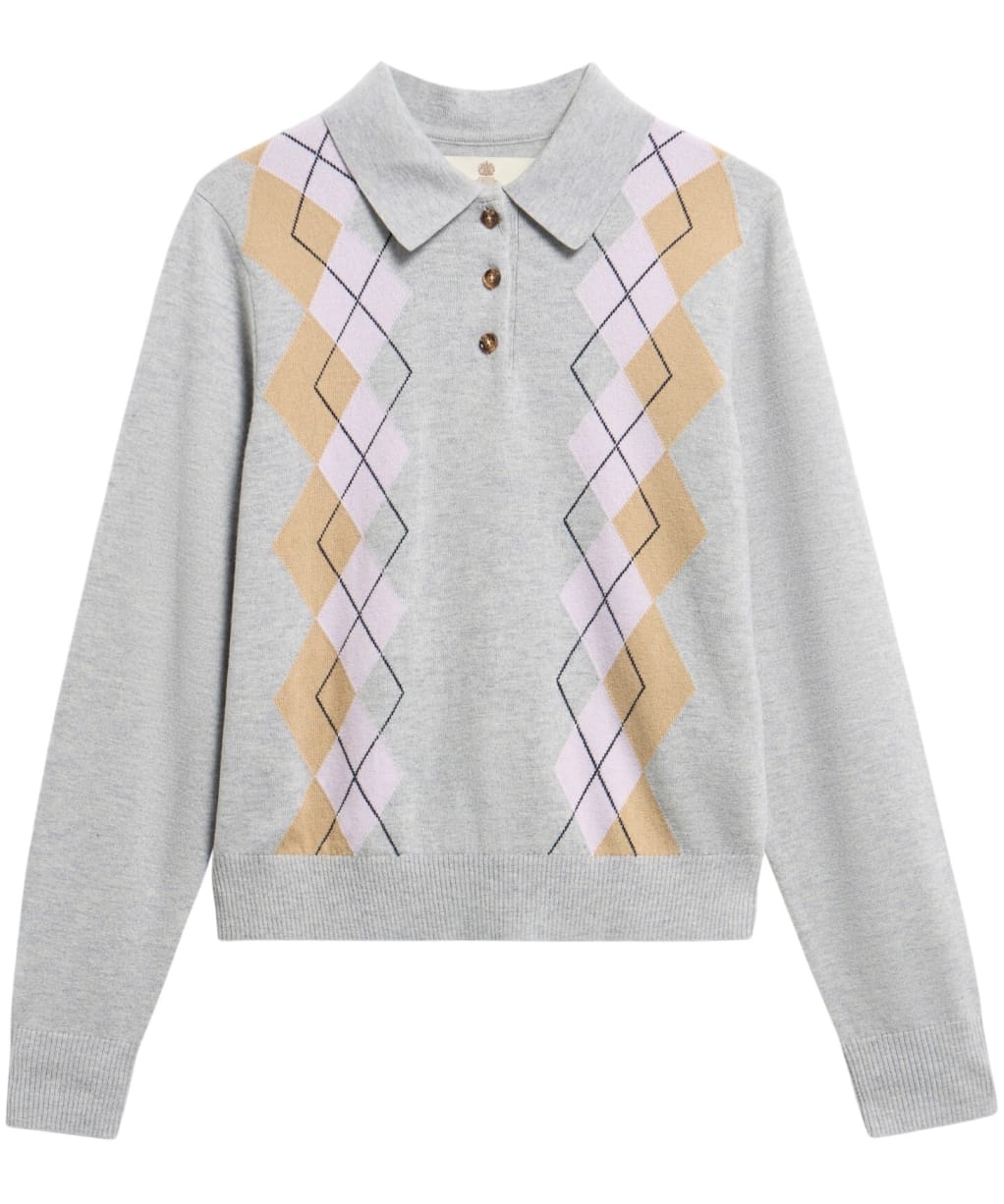 Women's Barbour Fawne Knitted Jumper - Grey Multi Fairisle Pattern