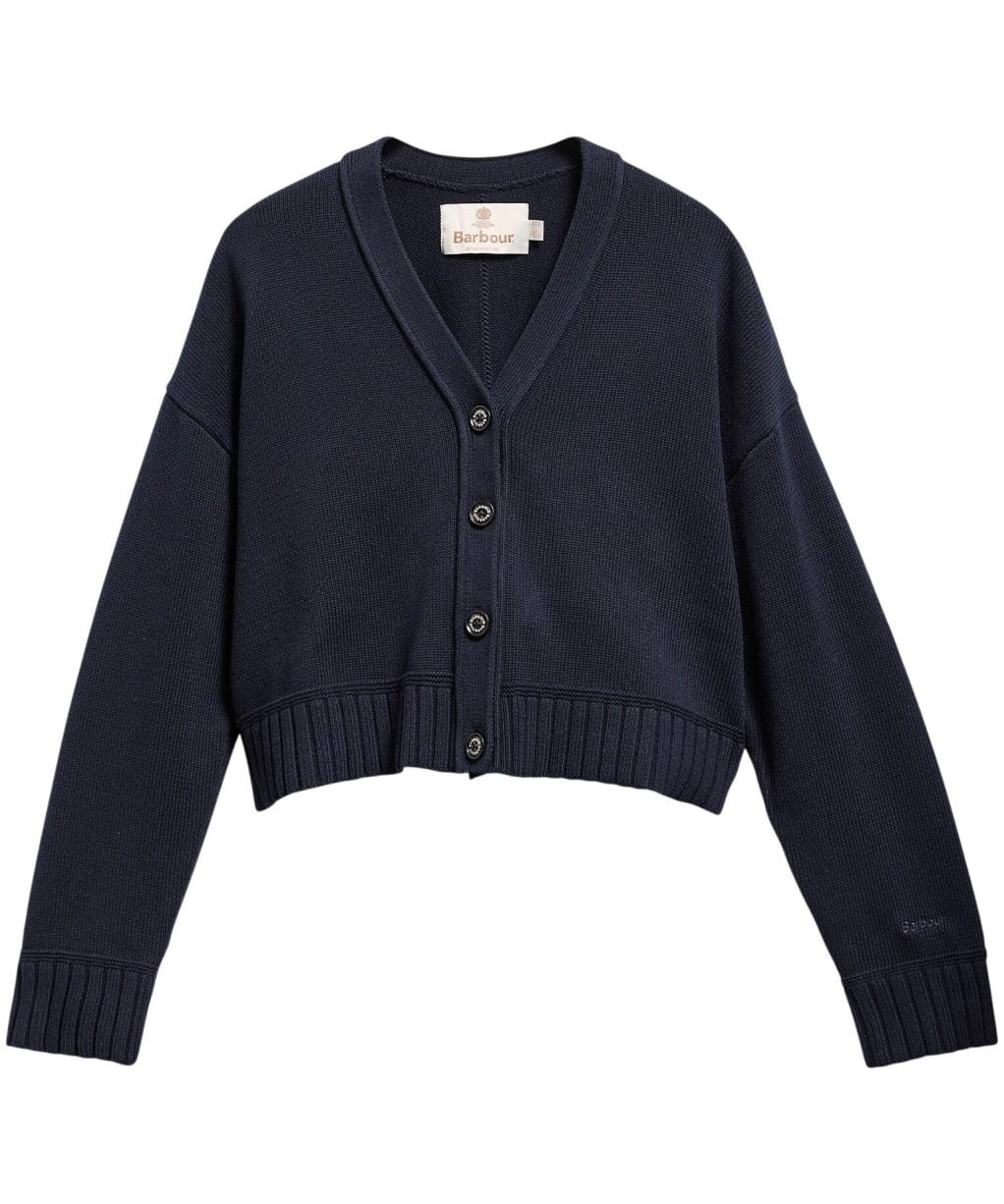 Women's Barbour Amesbury Cotton Knitted Cardigan - Navy