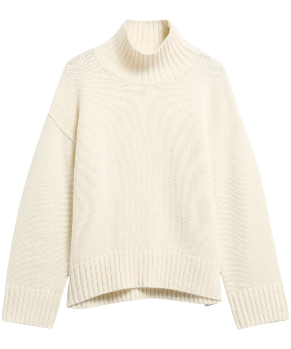 Women's Barbour Woodhouse Cashmere Blend Funnel Neck Knitted Jumper - Ecru