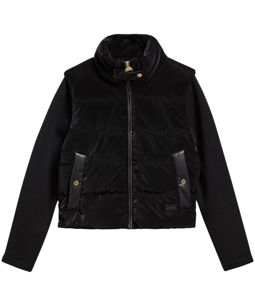Women's Barbour International Balaton Faux Velvet Quilted Sweater - Black