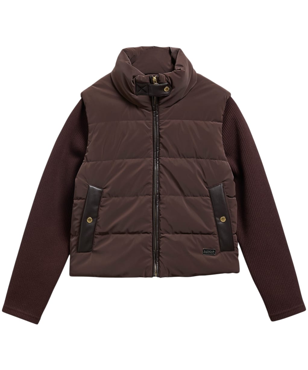 Women's Barbour International Balaton Faux Velvet Quilted Sweater - Truffle