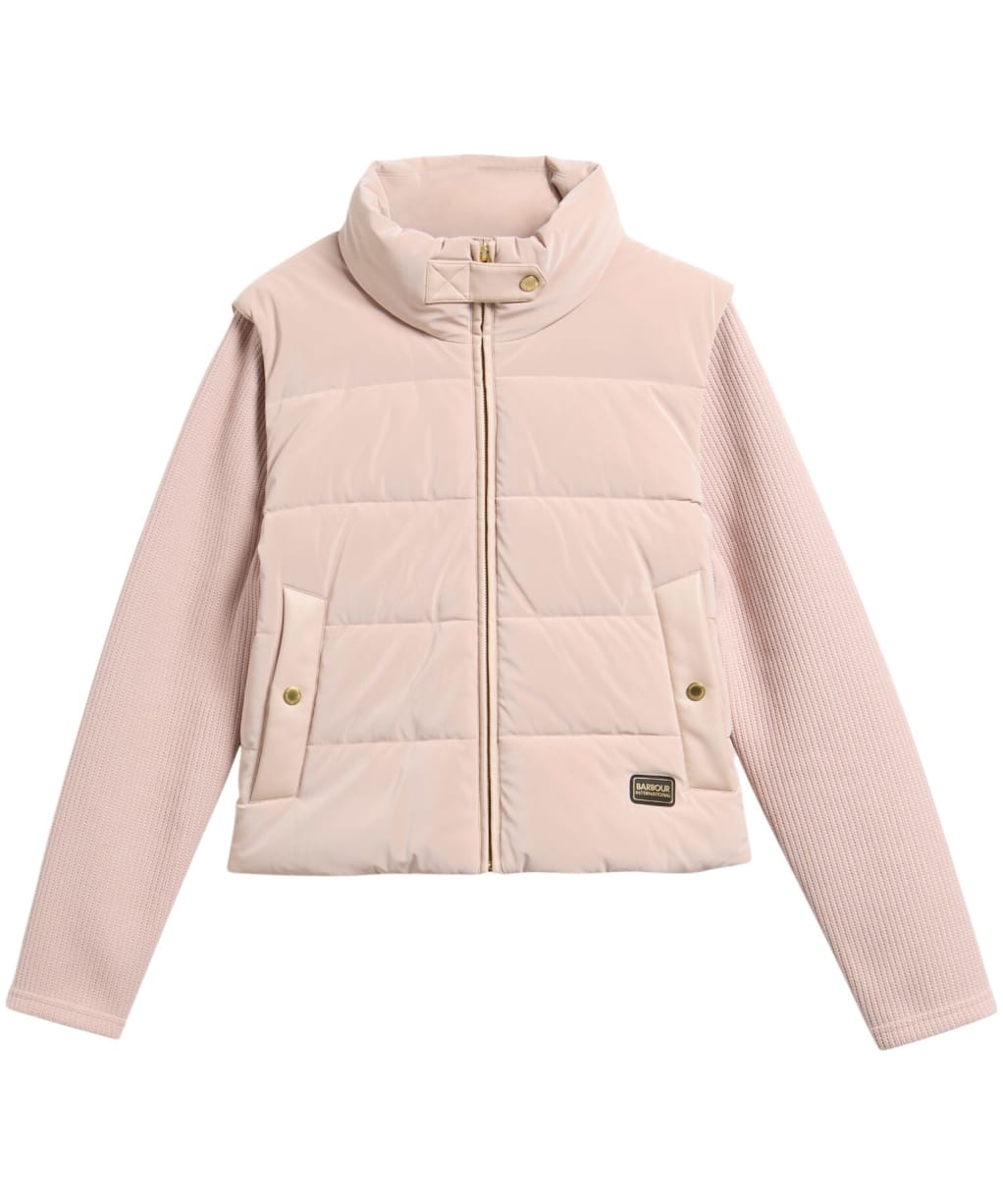 Women's Barbour International Balaton Faux Velvet Quilted Sweater - Nutmeg