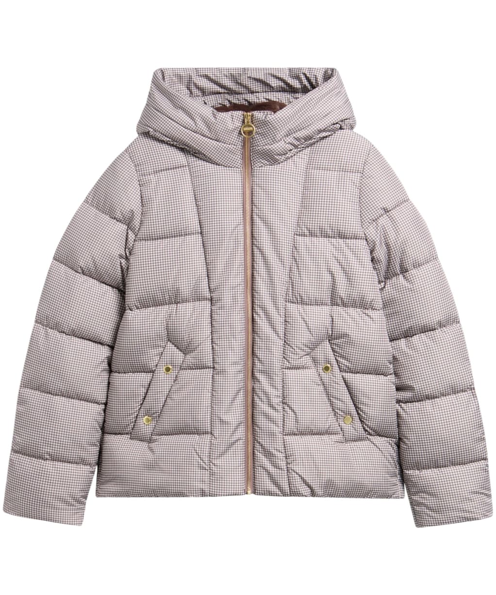 Women's Barbour International Printed Brantley Puffer Jacket - TRUFFLE NORTHUMB