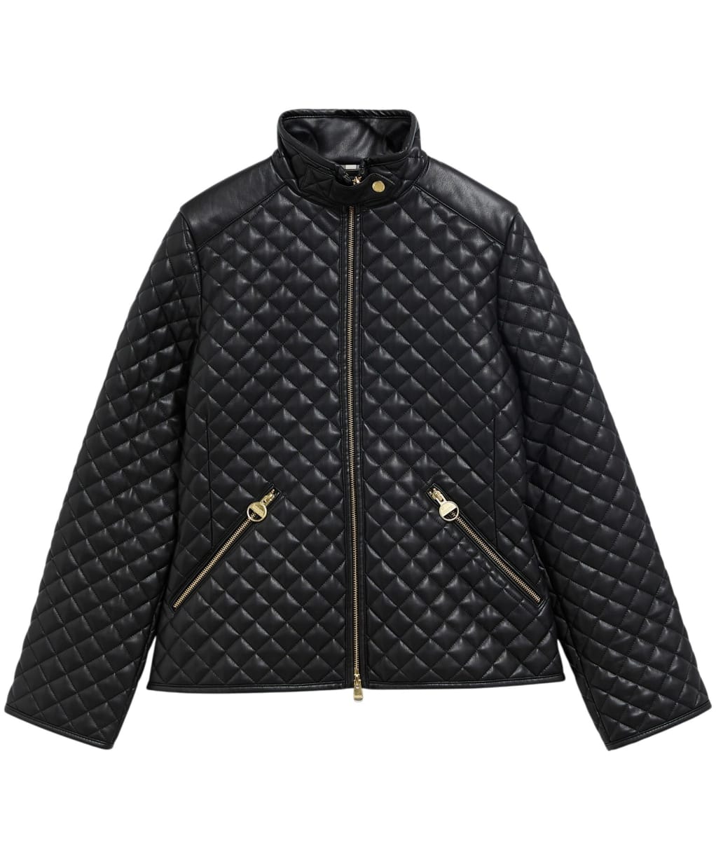 Women's Barbour International Binetto Faux Leather Quilted Jacket - Black
