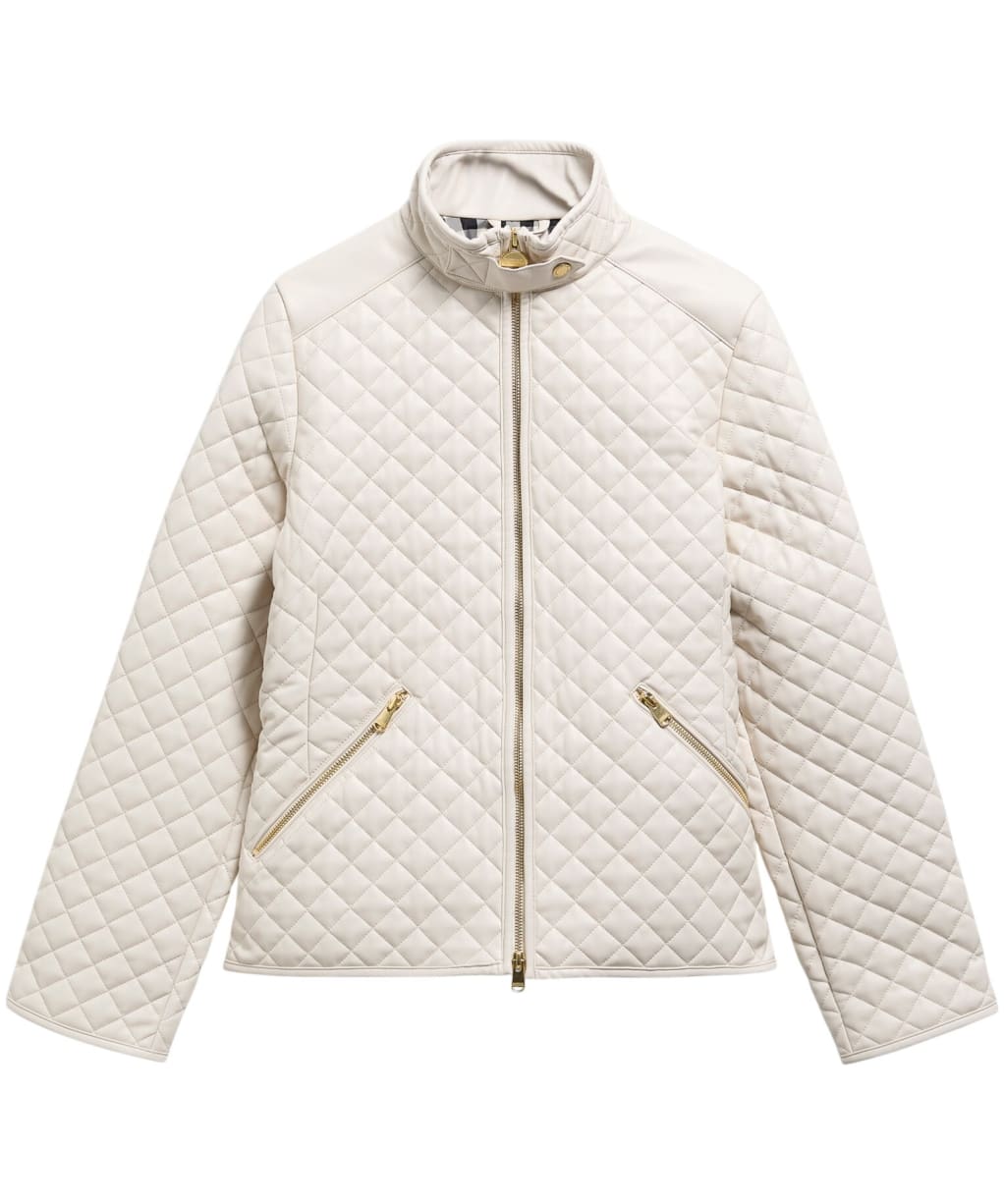Women's Barbour International Binetto Faux Leather Quilted Jacket - Moonbeam