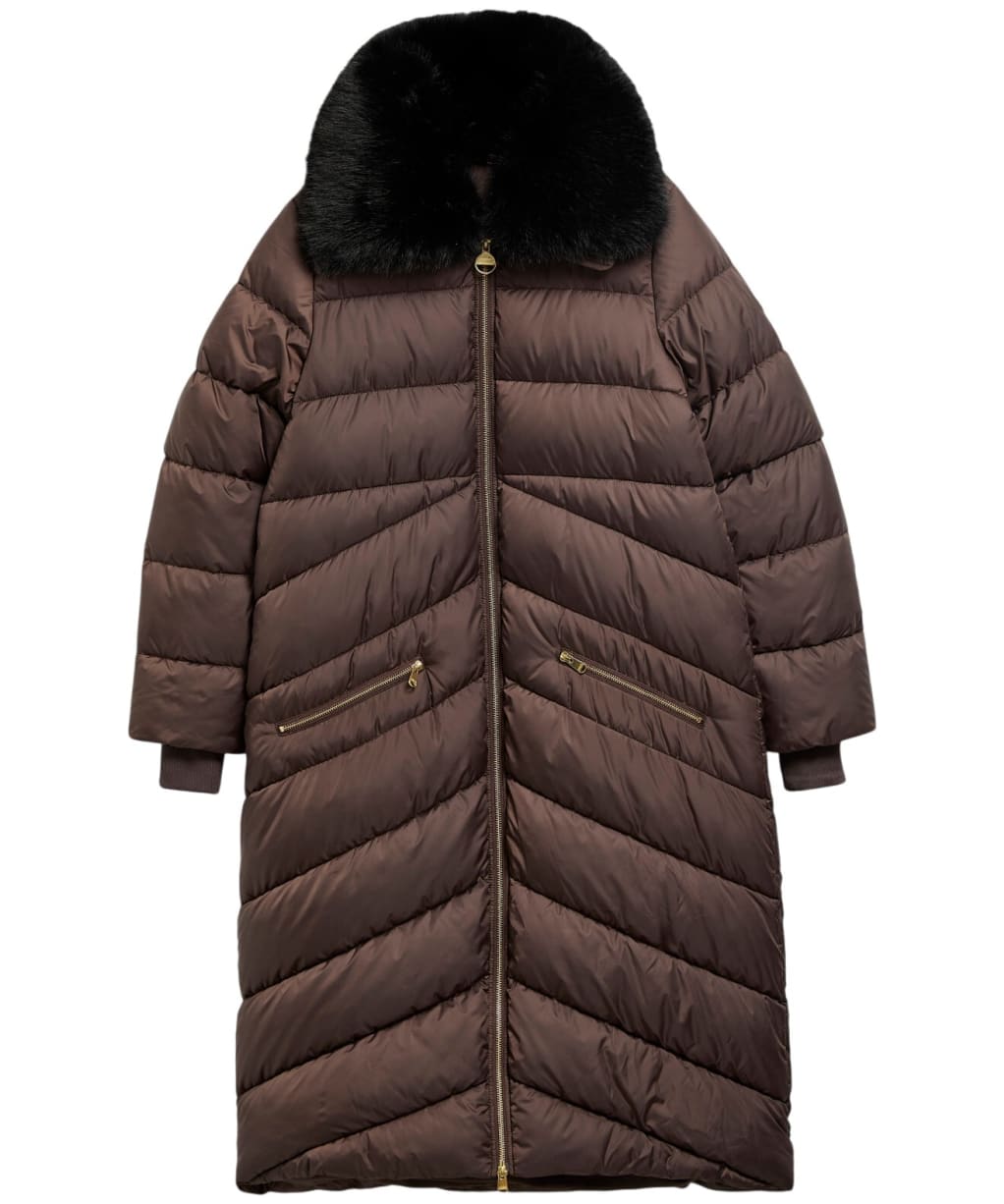 Women's Barbour International Longline Cyrus Puffer Jacket - Truffle