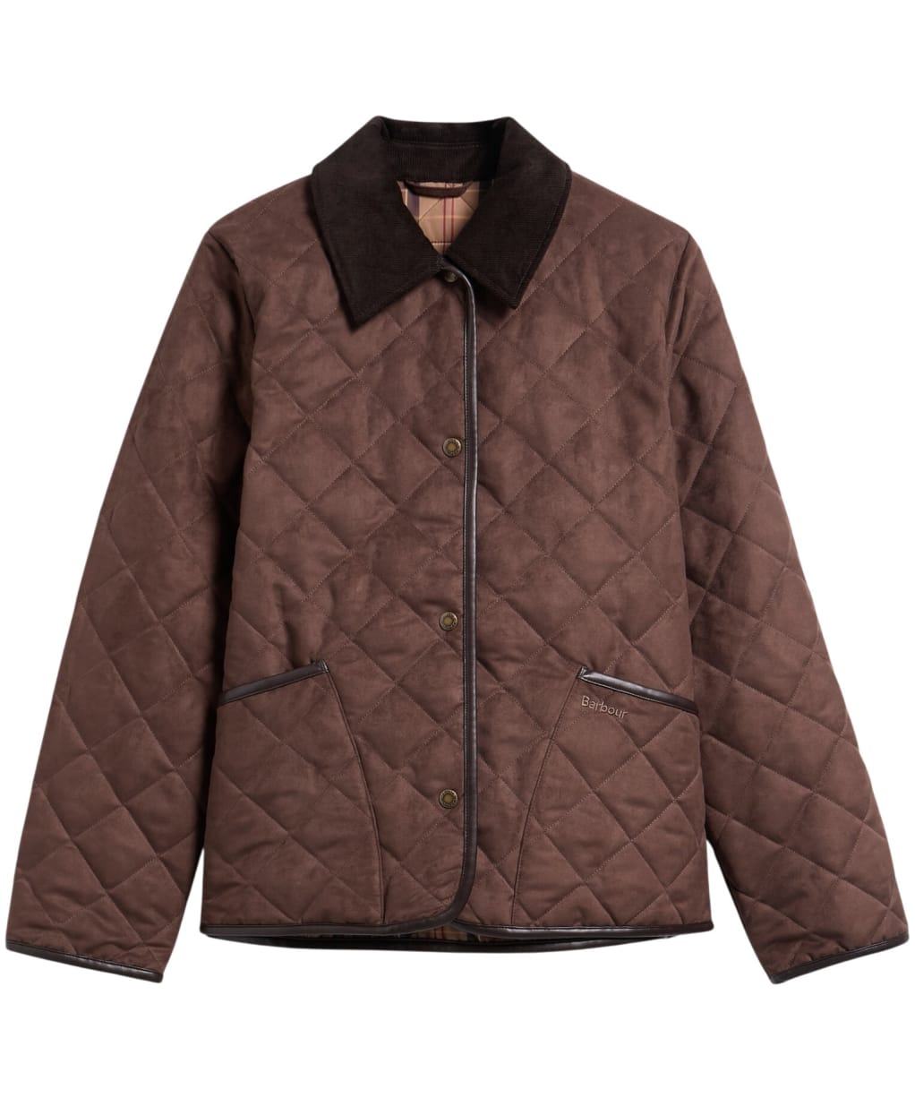 Women's Barbour Sonya Quilted Jacket - Dark Brown / Muted Tartan