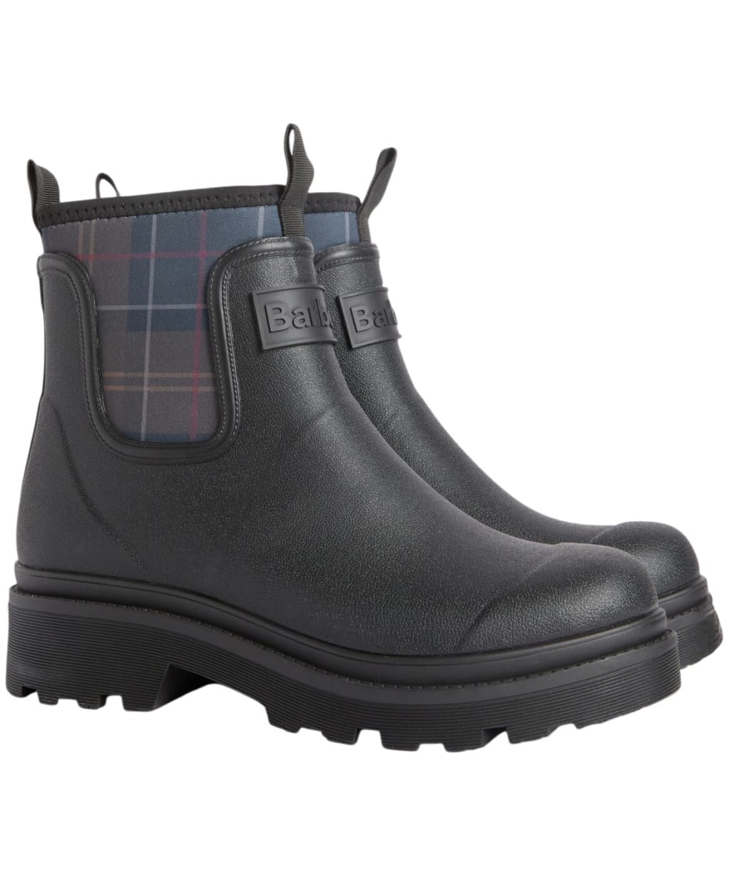 Women's Barbour Cynthia Chelsea Wellingtons - Black / Shadow Tartan