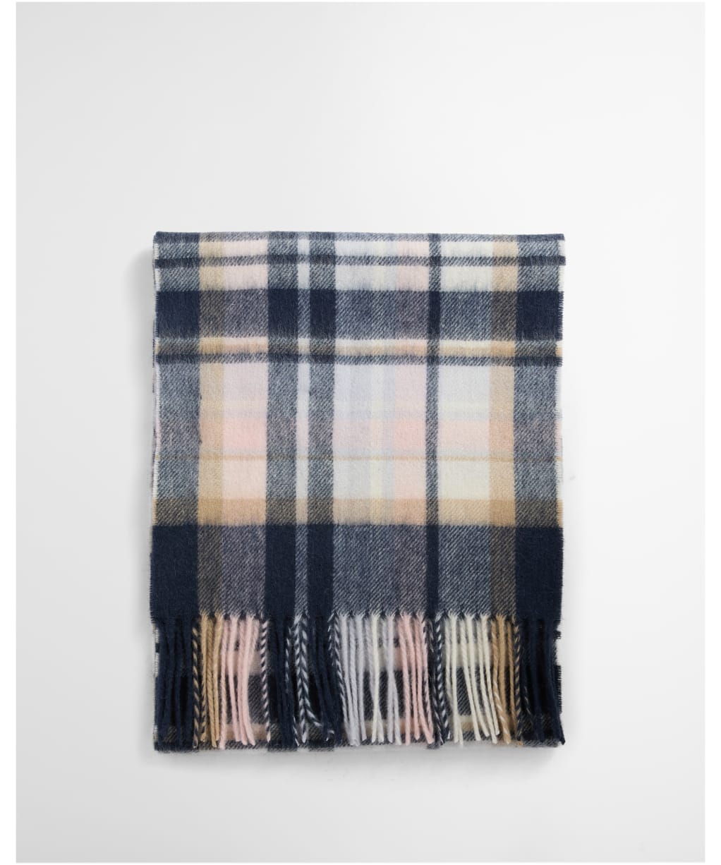Women's Barbour Vintage Winter Plaid Scarf - BLUSH PINK/NAVY