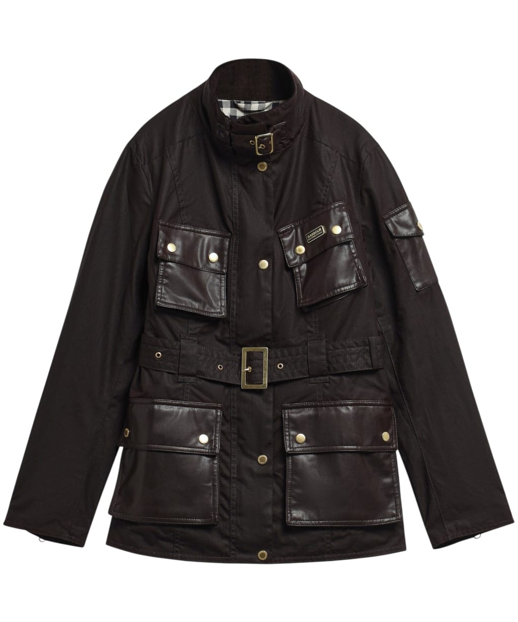 Women's Barbour International Heritage Waxed Jacket - Rustic / Truffle Northumberland