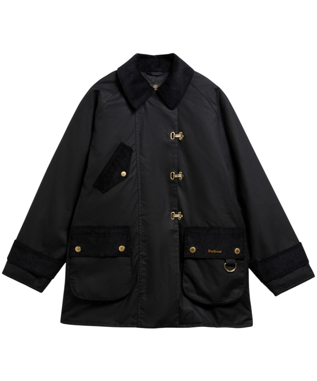 Women's Barbour Felton Waxed Jacket - Black / Mixed Tartan