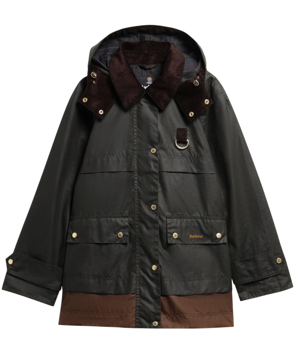 Women's Barbour Wrenwood Waxed Jacket - Fern / Bark / Shadow