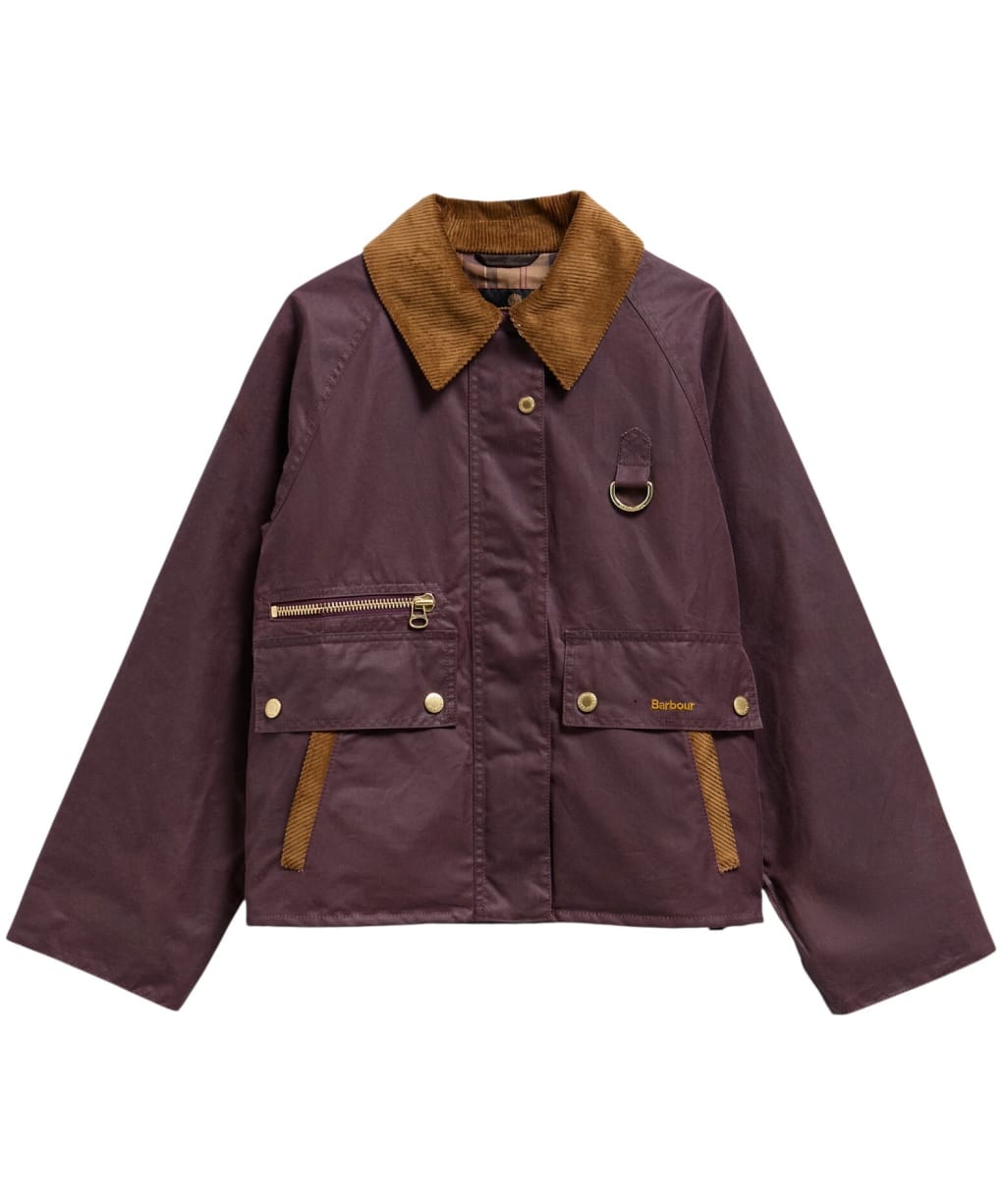 Women's Barbour Cottingham Waxed Jacket - Bordeaux / Muted
