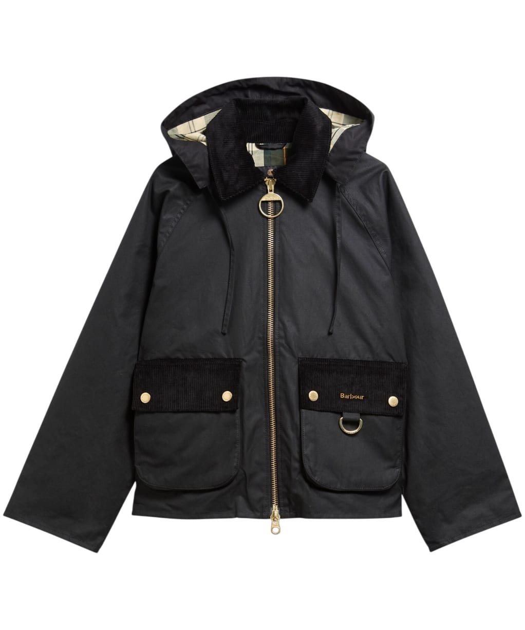 Women's Barbour Carville Waxed Jacket - Black / Ancient 