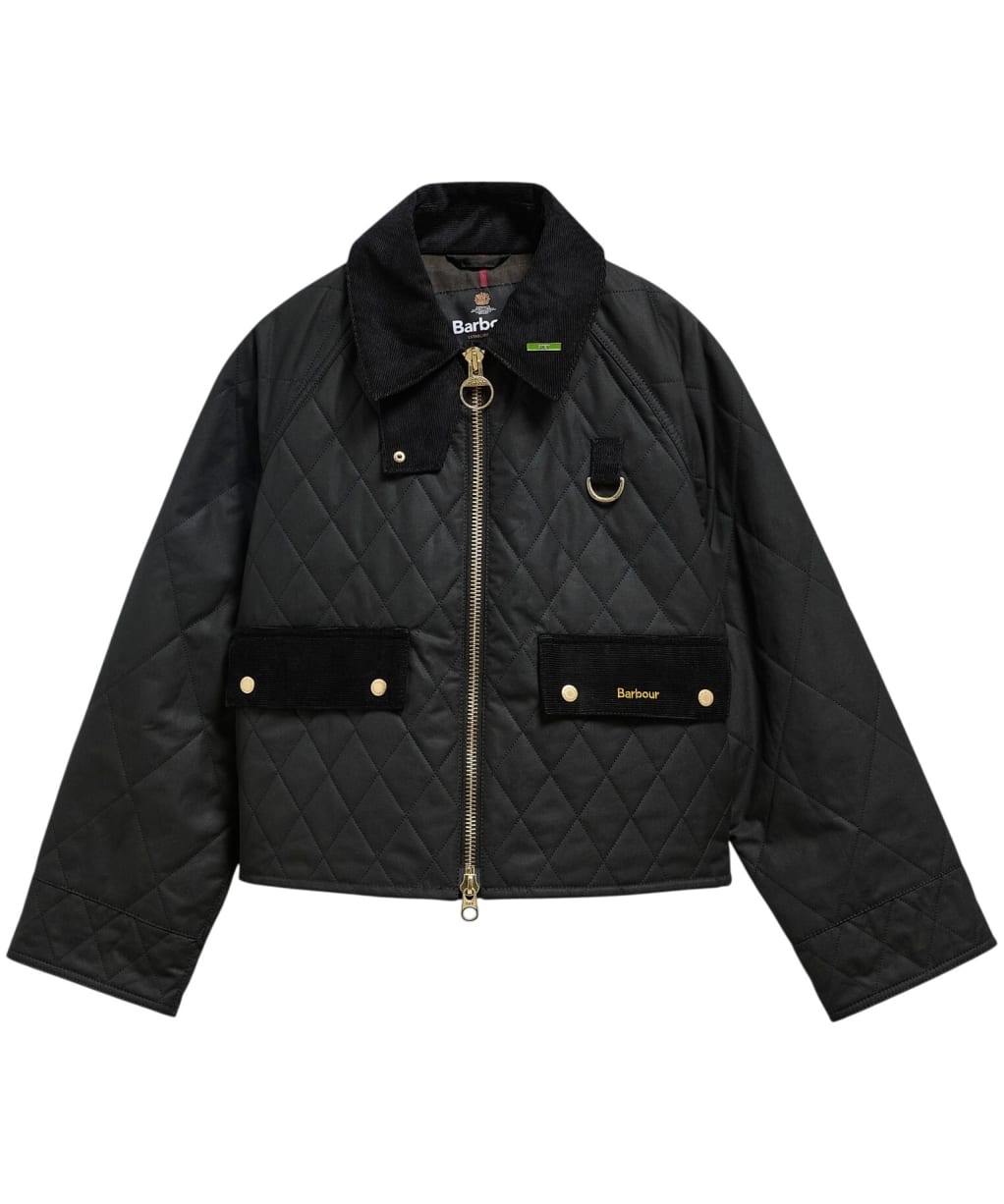 Women's Barbour Icons Quilted Spey Waxed Jacket - Black