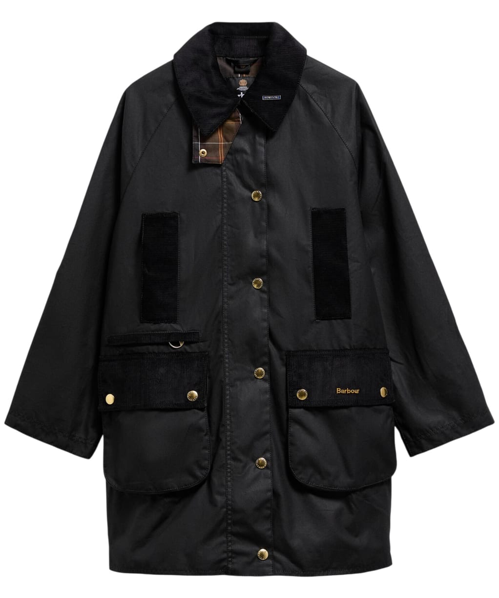 Women's Barbour Icons Modern Beaufort Waxed Jacket - Black / Ancient 