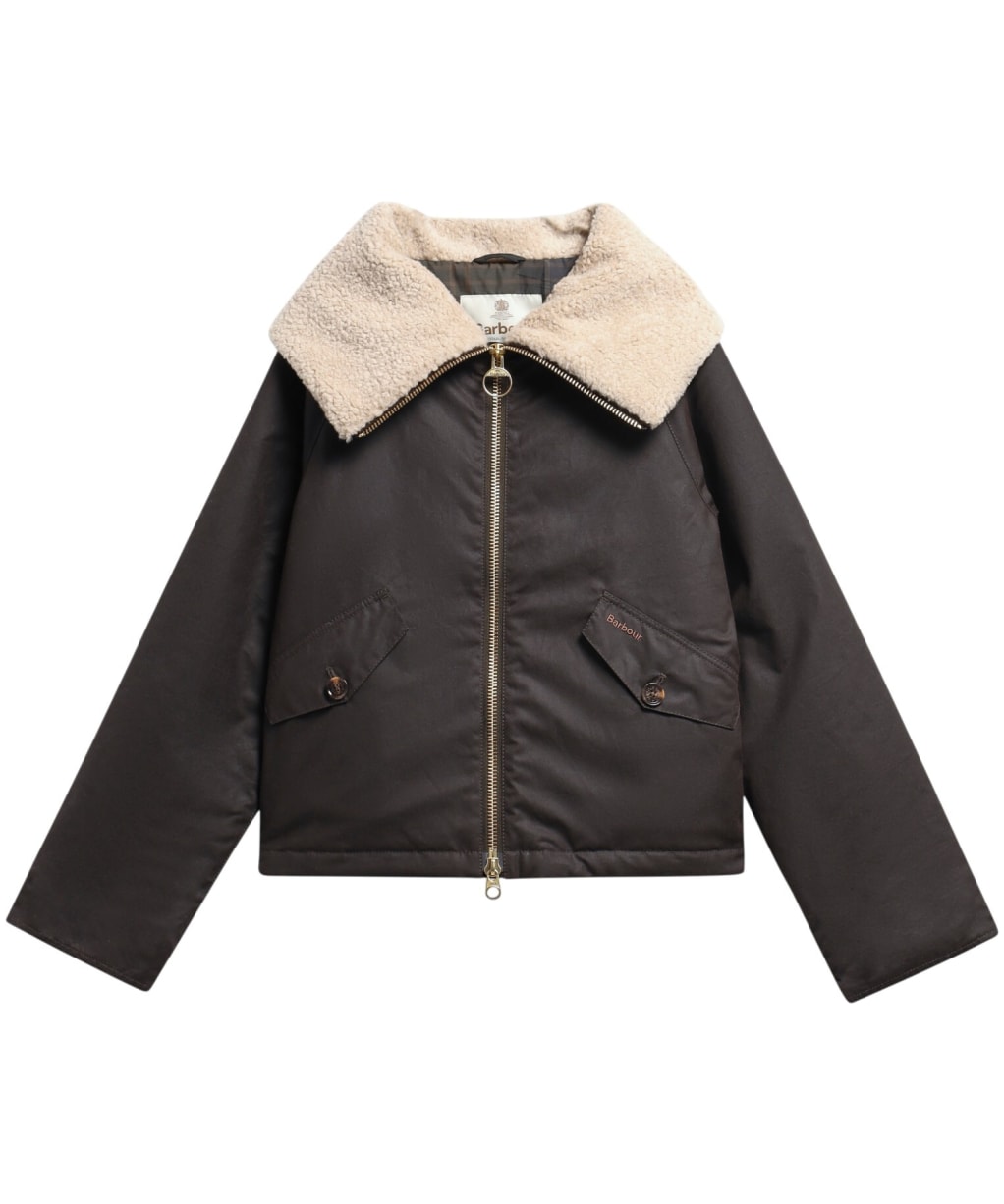 Women's Barbour Mary Waxed Jacket - RUSTIC/SHADOW C