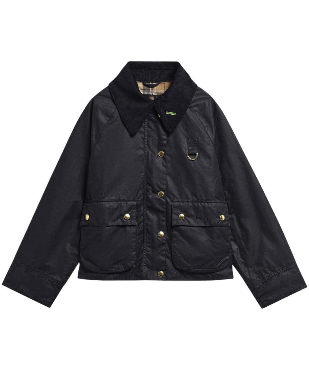 Women's Barbour Icons Modern Spey Waxed Jacket - Navy / Birchwood
