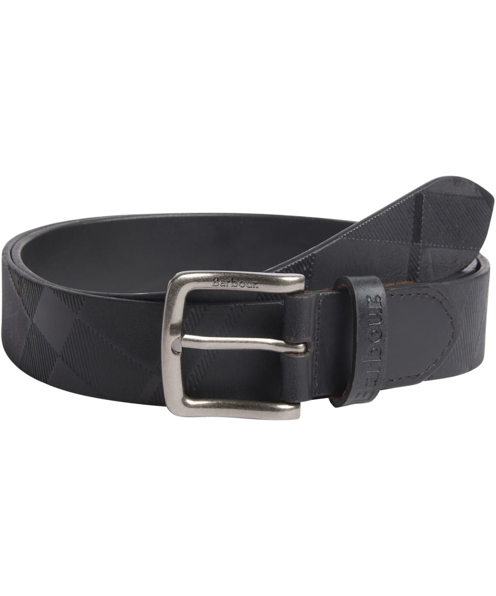 Men's Barbour Irvine Leather Belt - Black