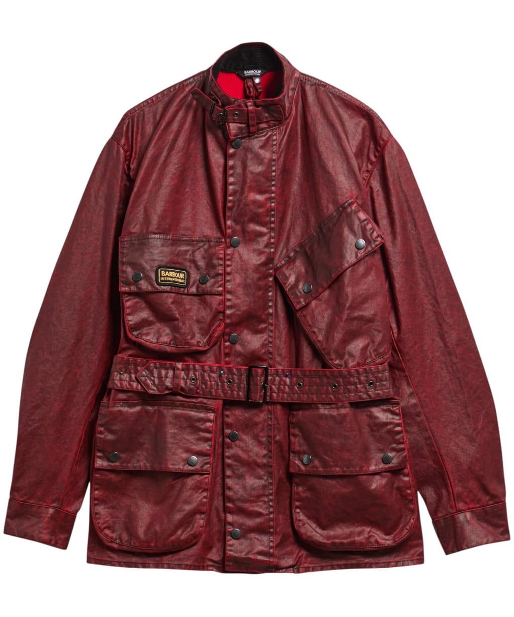 Men's Barbour International Distressed 90th Anniversary A7 Casual Jacket - Red