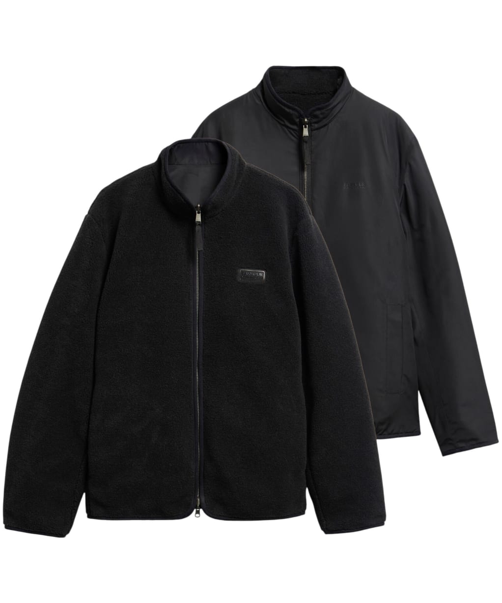 Men's Barbour International Reversible Casual Fleece Jacket - DARK BLACK